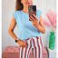 Camiseta Hombreras Tachas Azul